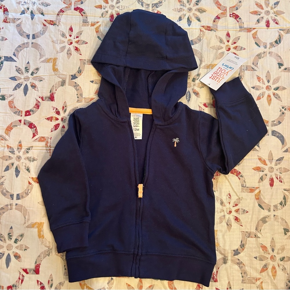 Carter's Dark Blue Kids Hoodie with Palm Tree